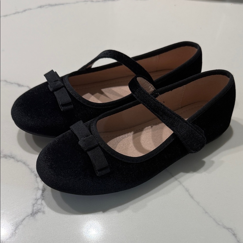 SHEIN Black Velvet Kids Dress Shoes